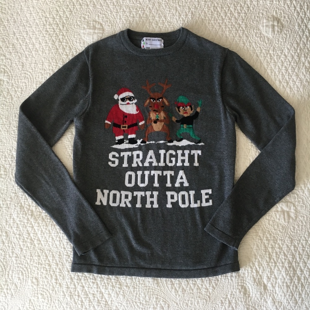 Primark Straight Outta North Pole Ugly Christmas Sweater XS